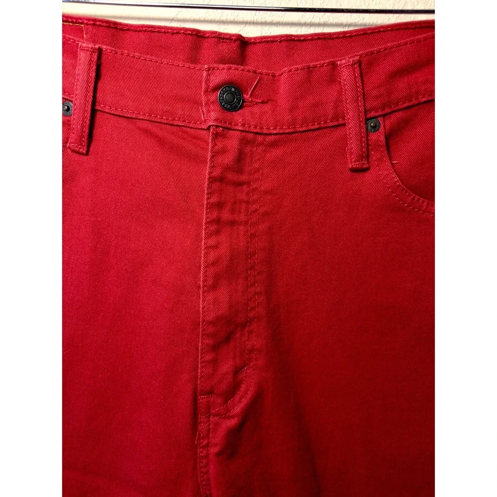Levis 569 Loose Straight Red Denim Shorts Mens 34 Relaxed Fit Streetwear Skate